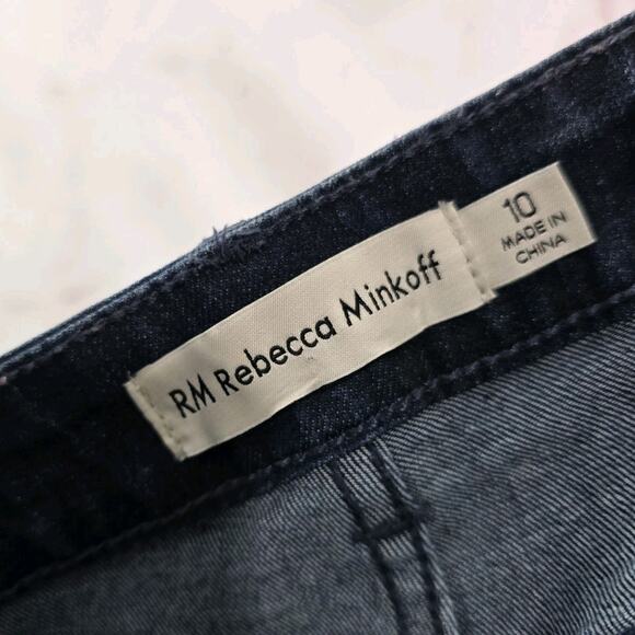 Rebecca Minkoff Jeans Womens 10 Gem Crystal Jewel Bedazzled Dark Wash High Rise - Picture 3 of 12